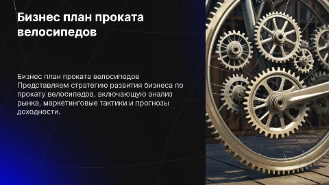 Бизнес план проката велосипедов