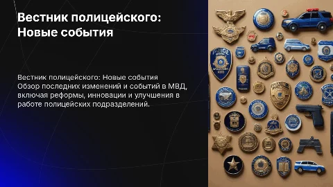 Вестник полицейского. Новые события в МВД