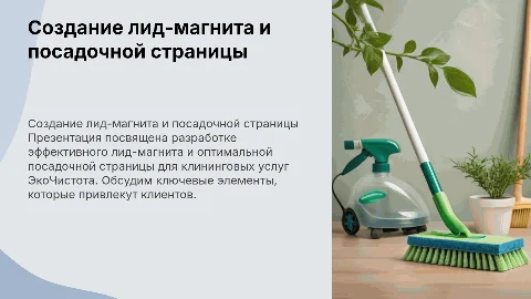 Презентация по разработке лид-магнита и посадочной страницы