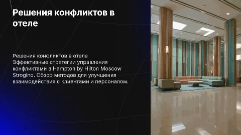 Предложения решения конфликтов в Hampton by Hilton Moscow