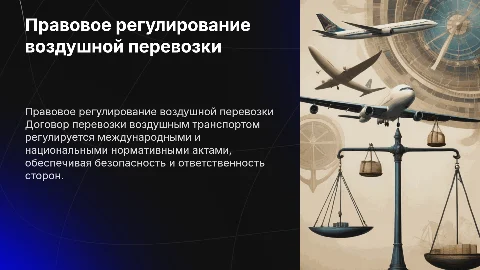 Правовое регулирование договора перевозки воздушным транспортом