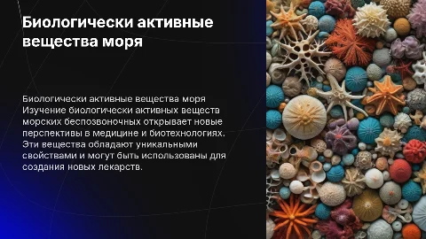 Биологически активные вещества морских беспозвоночных