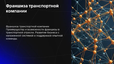 Презентация о франшизе транспортной компании для франчайзи