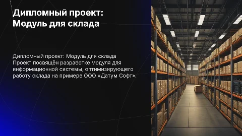 Разработка модуля для информационной системы склада