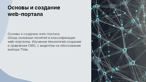 Создание web-портала: принципы, технологии и выбор CMS Tilda