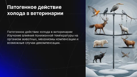 Патогенное действие холода в ветеринарии: компенсация и декомпенсация