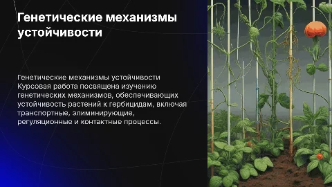 Презентация к курсовой работе о генетических механизмах устойчивости