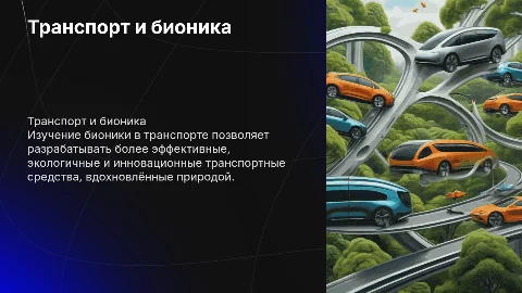 транспорт и транспортные средства как бионика