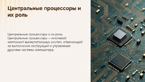 Раздел процессор. Центральные процессоры