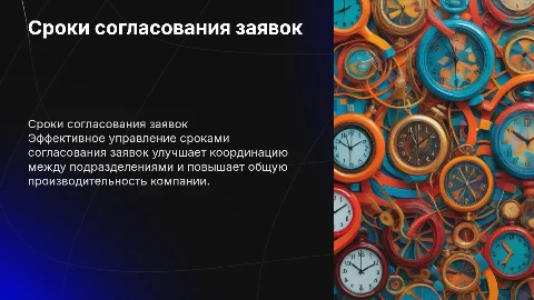 Сроки согласования заявок структурными подразделениями