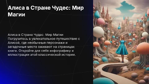 Презентация "Алиса в Стране Чудес" с инфографикой и героями