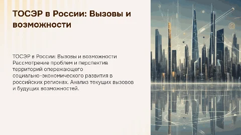 Проблемы и перспективы развития ТОСЭР в России