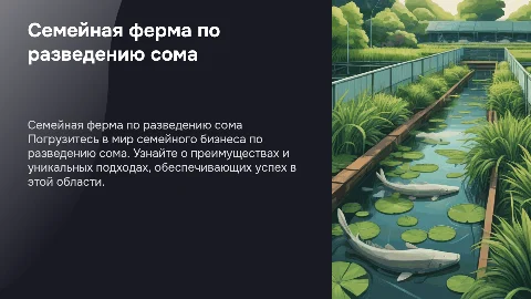 Семейная ферма по разведению сома