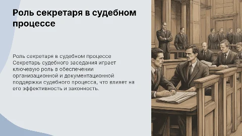 Роль секретаря судебного заседания в процессуальной деятельности