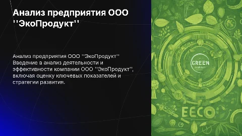 анализ предприятия ООО "ЭкоПродукт"