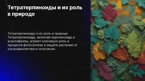 Тетратерпиноиды, каротиноиды, ксантофиллы