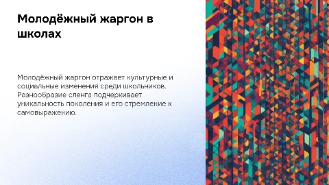 Молодёжный жаргон в речи современных школьников