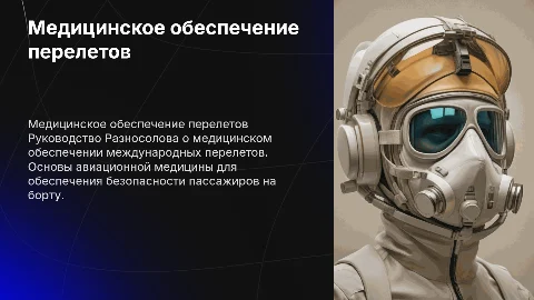 Медицинское обеспечение международных перелетов: презентация