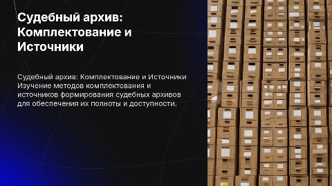 Выпускная квалификационная работа: Судебный архив