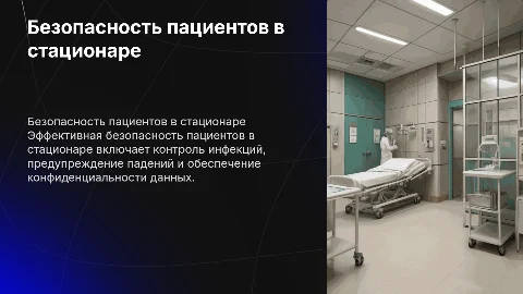 Особенности формирования безопасности среды пациентов в стационаре