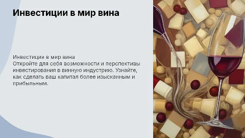 Школа вина инвестиционная презентация