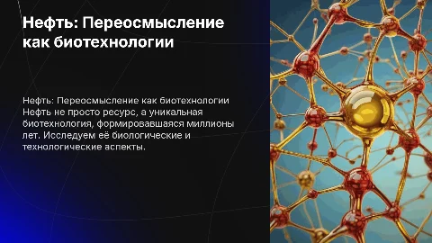 Нефть как биотехнология