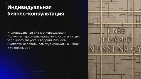 Индивидуальная стратегическая консультация по запуску бизнеса