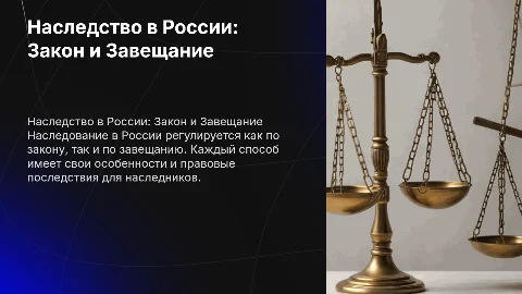 наслество по закону и по завешанию в россии