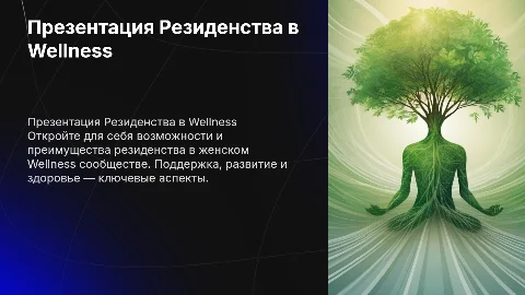 Презентация Резиденства в женском Wellness сообществе