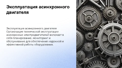 Организация технической эксплуатации асинхронного электродвигателя