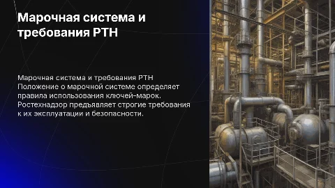 Положение о марочной системе и требования Ростехнадзора