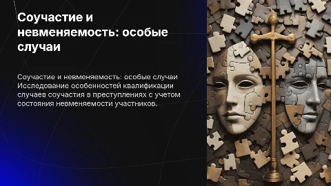 Квалификация особых случаев соучастия и невменяемость