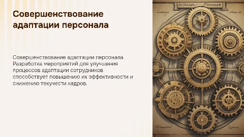 Программа мероприятий по совершенствованию адаптации персонала
