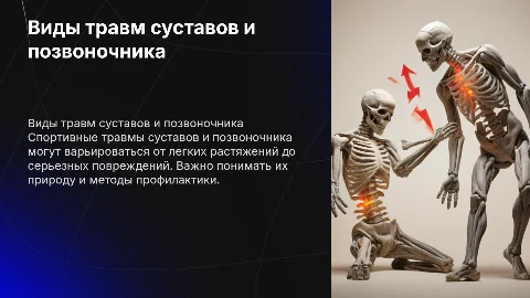 виды спортивных травм суставов и позвоночника