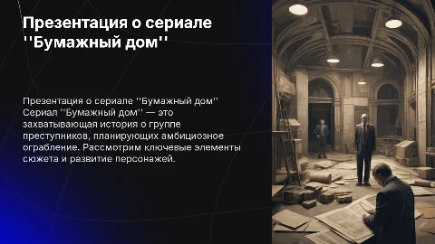 Презентация про сериал "Бумажный дом"