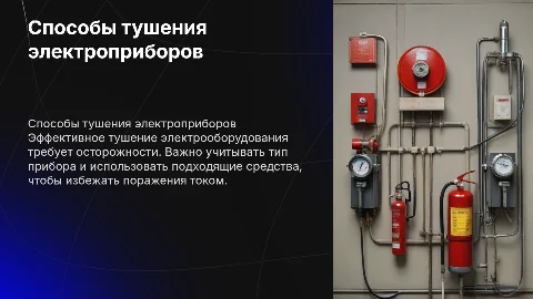 Способы пожаротушения электрических приборов