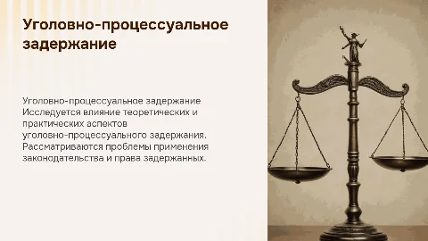 Уголовно-процессуальное задержание: проблемы теории и практики