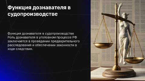 Уголовно-процессуальная функция дознавателя в судопроизводстве