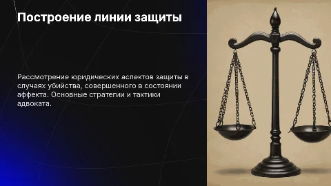 Построение линии защиты при убийстве в состоянии аффекта