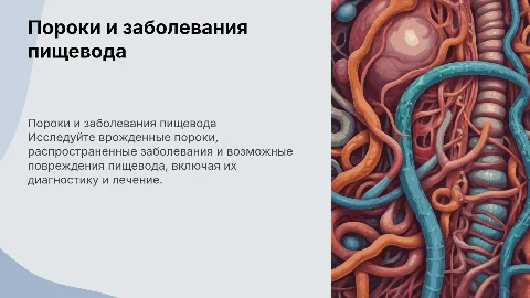 Пороки развития,заболевания и повреждения пищевода