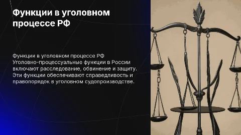 Уголовно-процессуальные функции в российском уголовном процессе