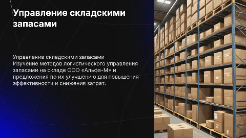 Логистическое управление складскими запасами на предприятии