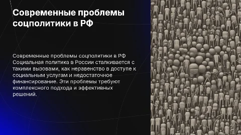 Современные проблемы реализации социальной политики в РФ