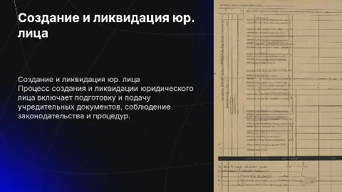 Порядок создания и ликвидации юридического лица