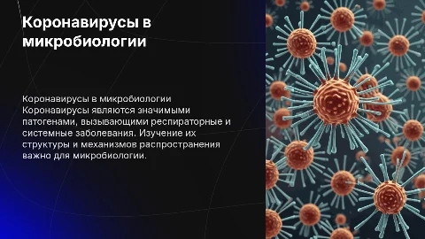 Презентация о коронавирусах в микробиологии