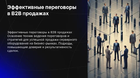 Эффективные переговоры при продаже серверного оборудования