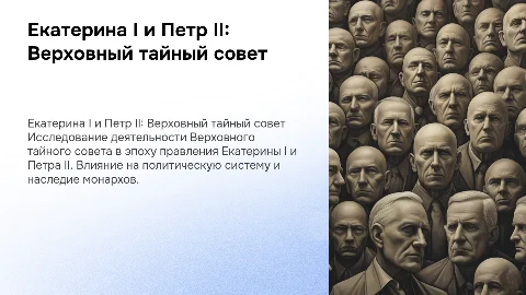 Екатерина I и Петр II: Верховный тайный совет