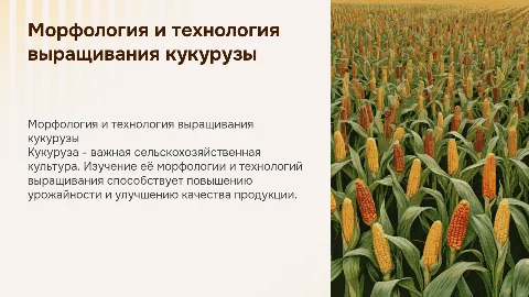 Морфология и технология выращивания кукурузы