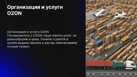 Описание организации и пакетов услуг OZON