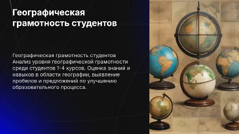 Географическая грамотность студентов 1-4 курсов